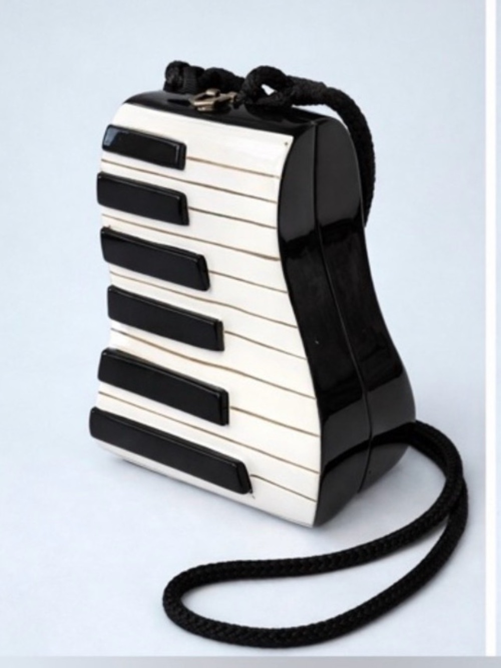 Vintage Timmy Woods piano acacia wood, lacquer handbag /shoulder bag collectible